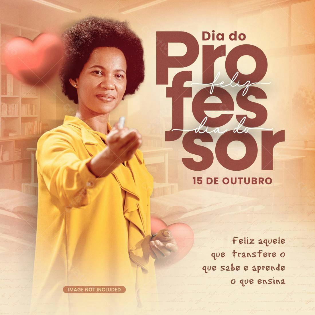 Flyer Dia do Professor PSD Editável