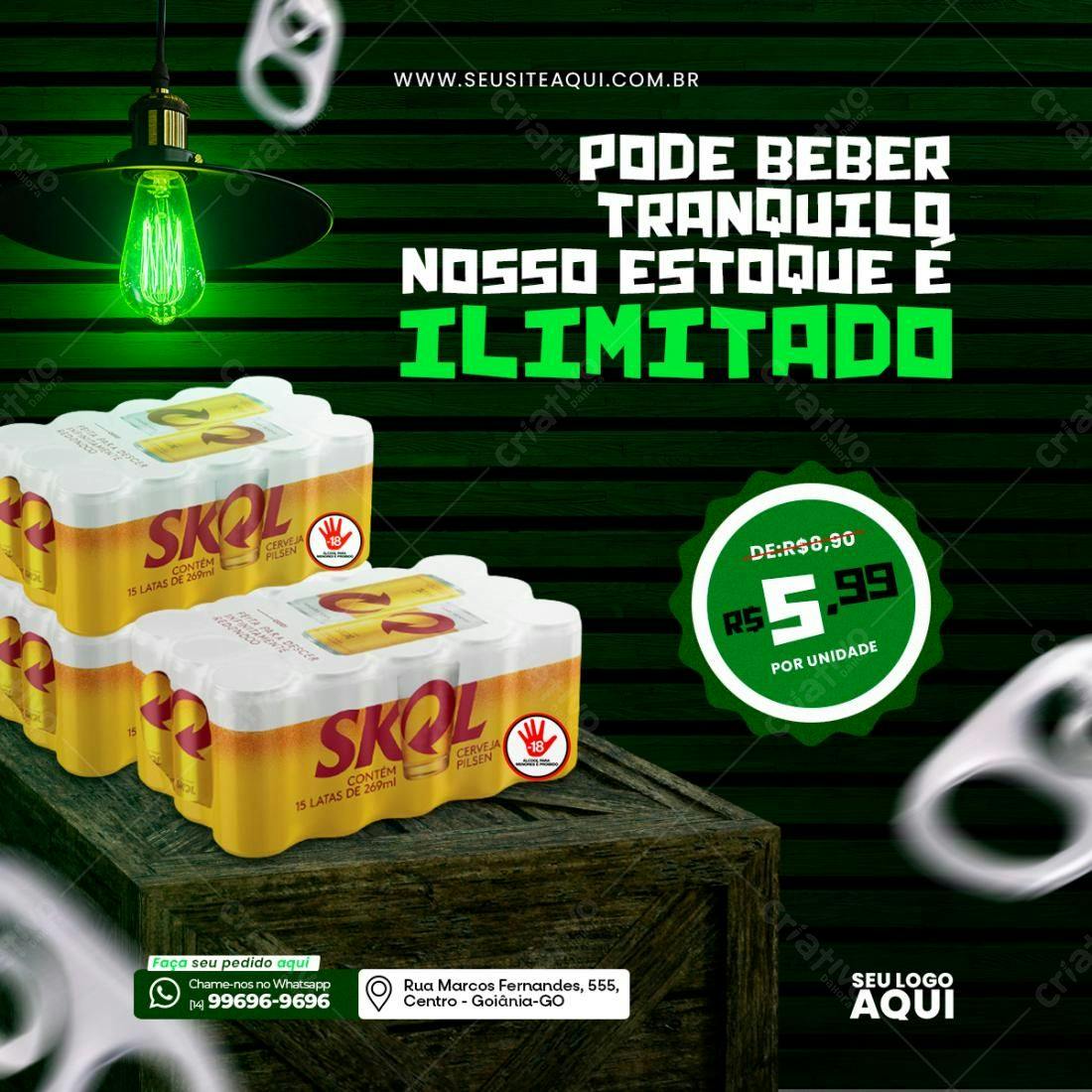 Flyer Cerveja Promoção Skol PSD Editável