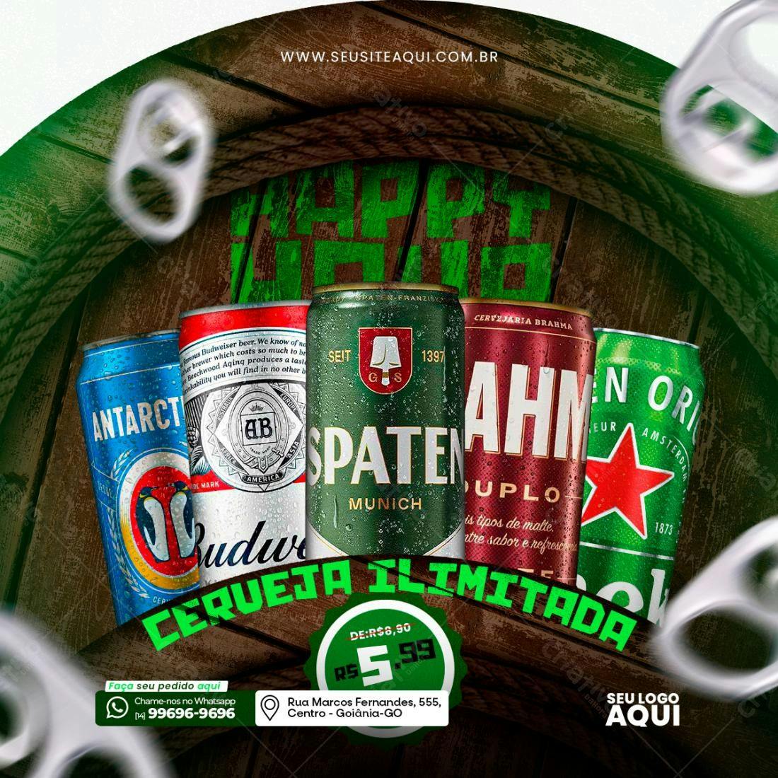 Flyer Cerveja Promoção R$5,99 PSD Editável