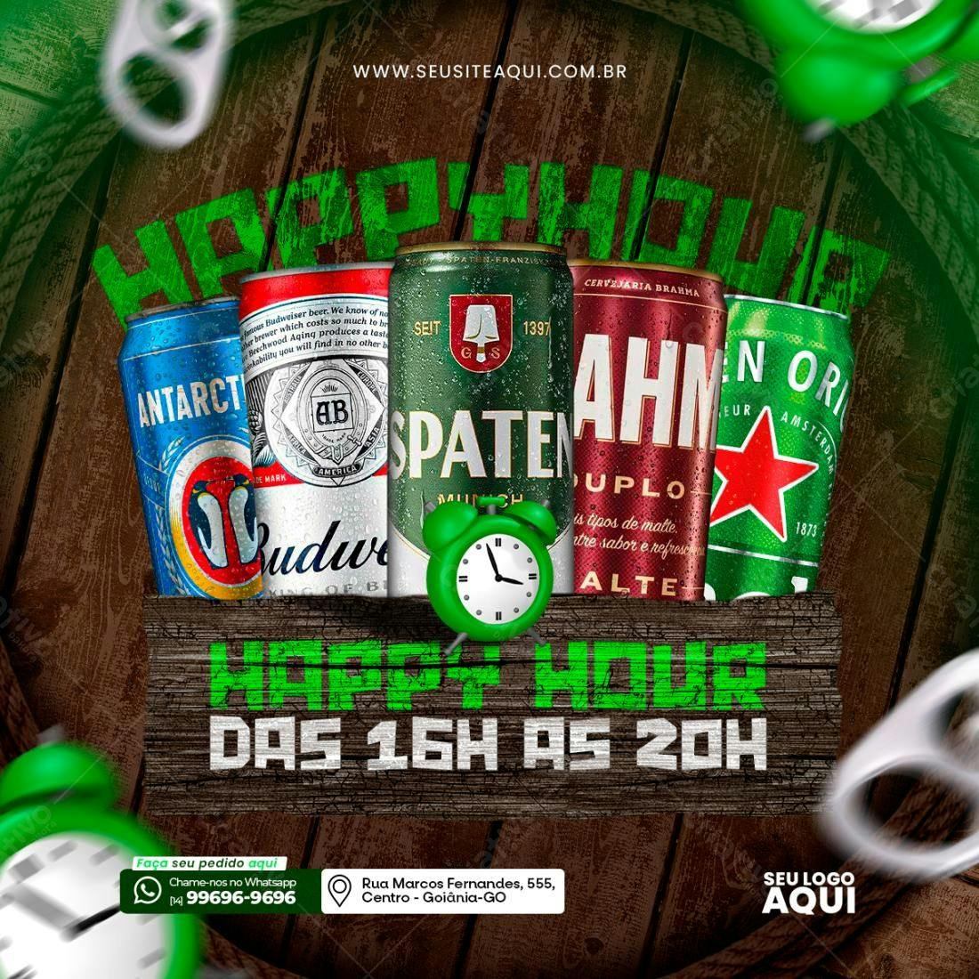 Flyer Happy Hour Cerveja PSD Editável