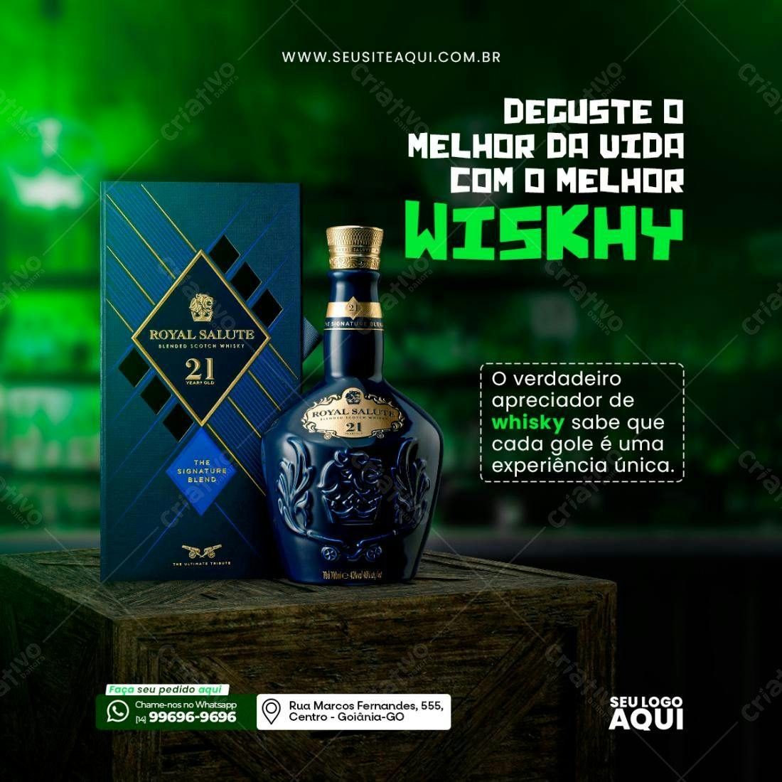 Post para Redes Sociais Whisky PSD Editável