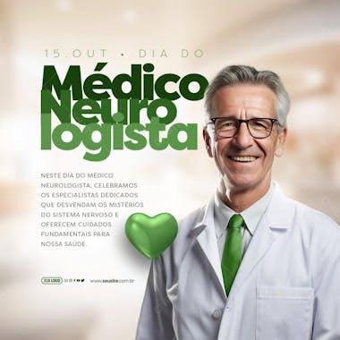 Feed dia do médico neurologista especialistas dedicados