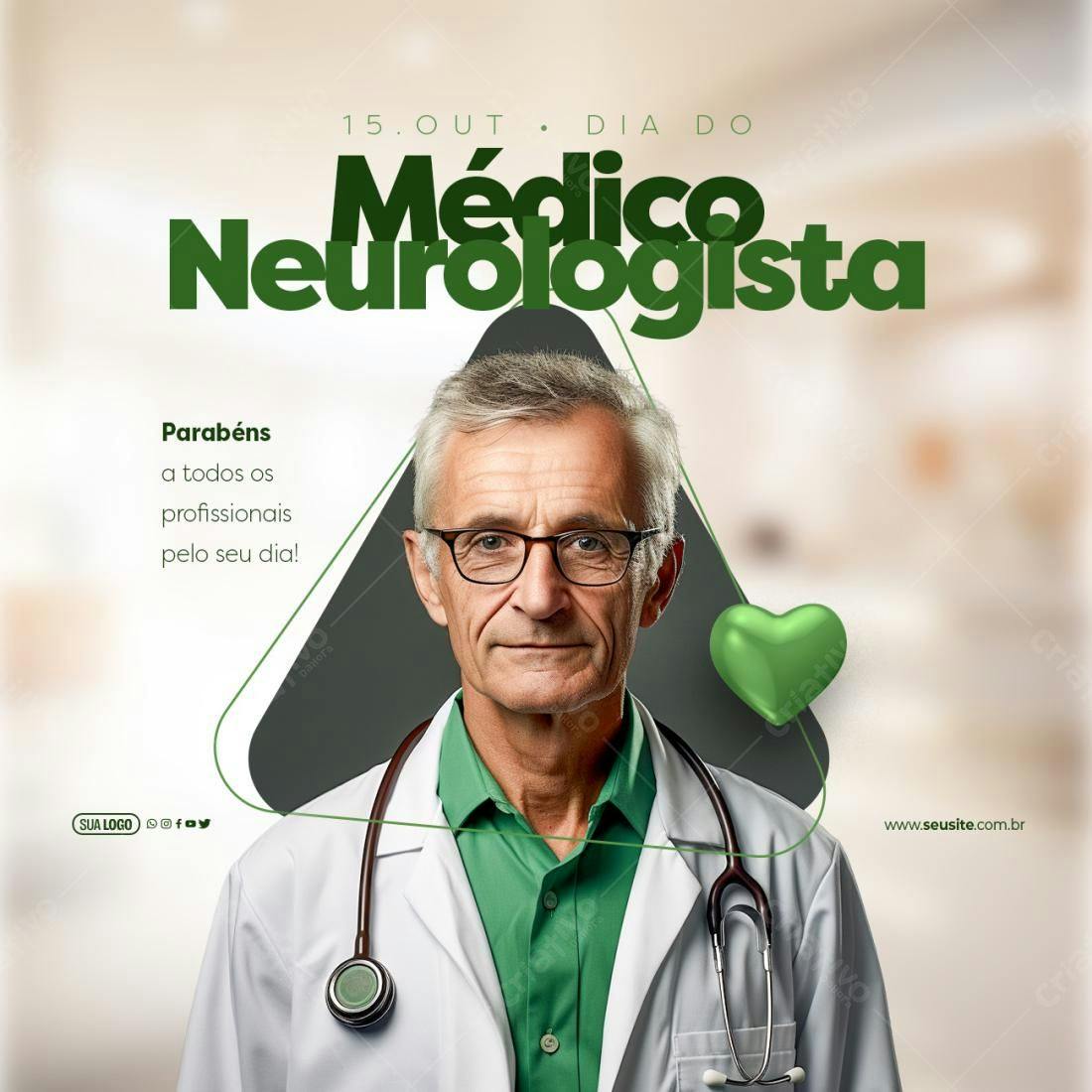 Flyer Dia do Médico Neurologista PSD Editável