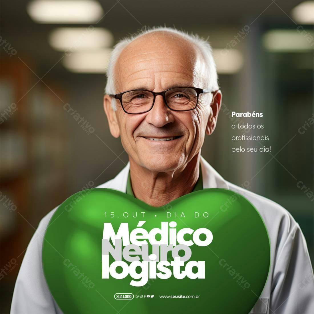 Post para Dia do Médico Neurologista PSD Editável