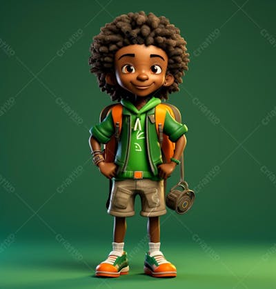 Imagem De Um Garotinho Fofo Com Cabelo Afro