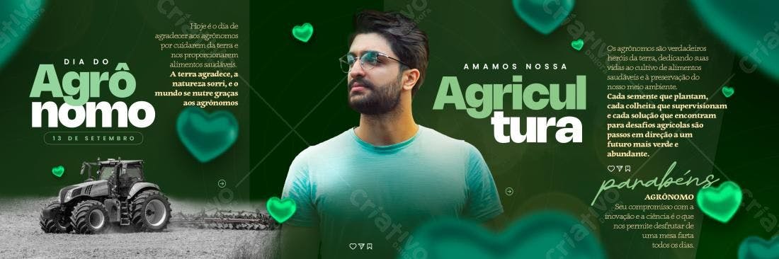 Banner Dia do Agrônomo PSD Editável