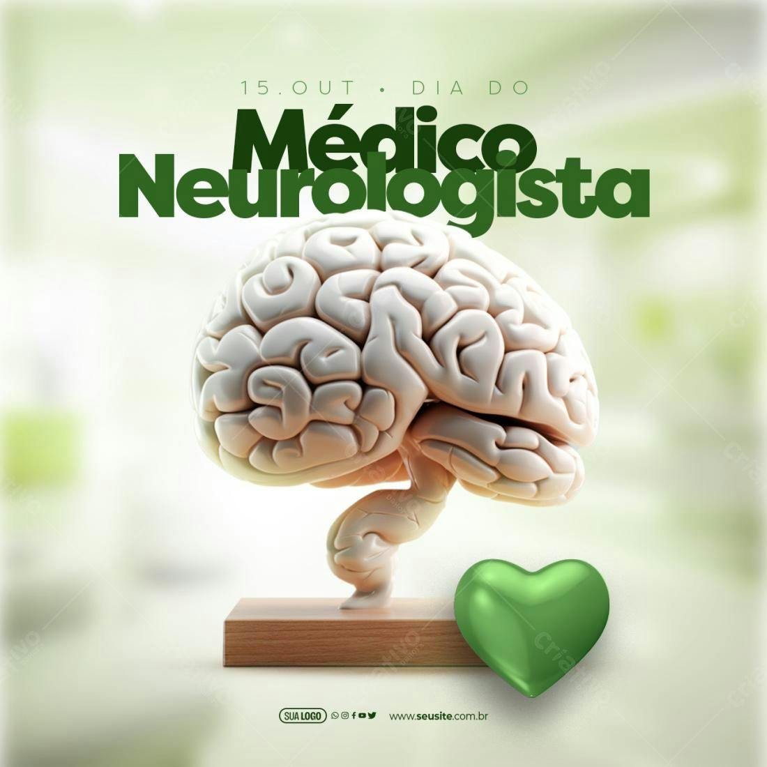 Post para Dia do Médico Neurologista PSD Editável