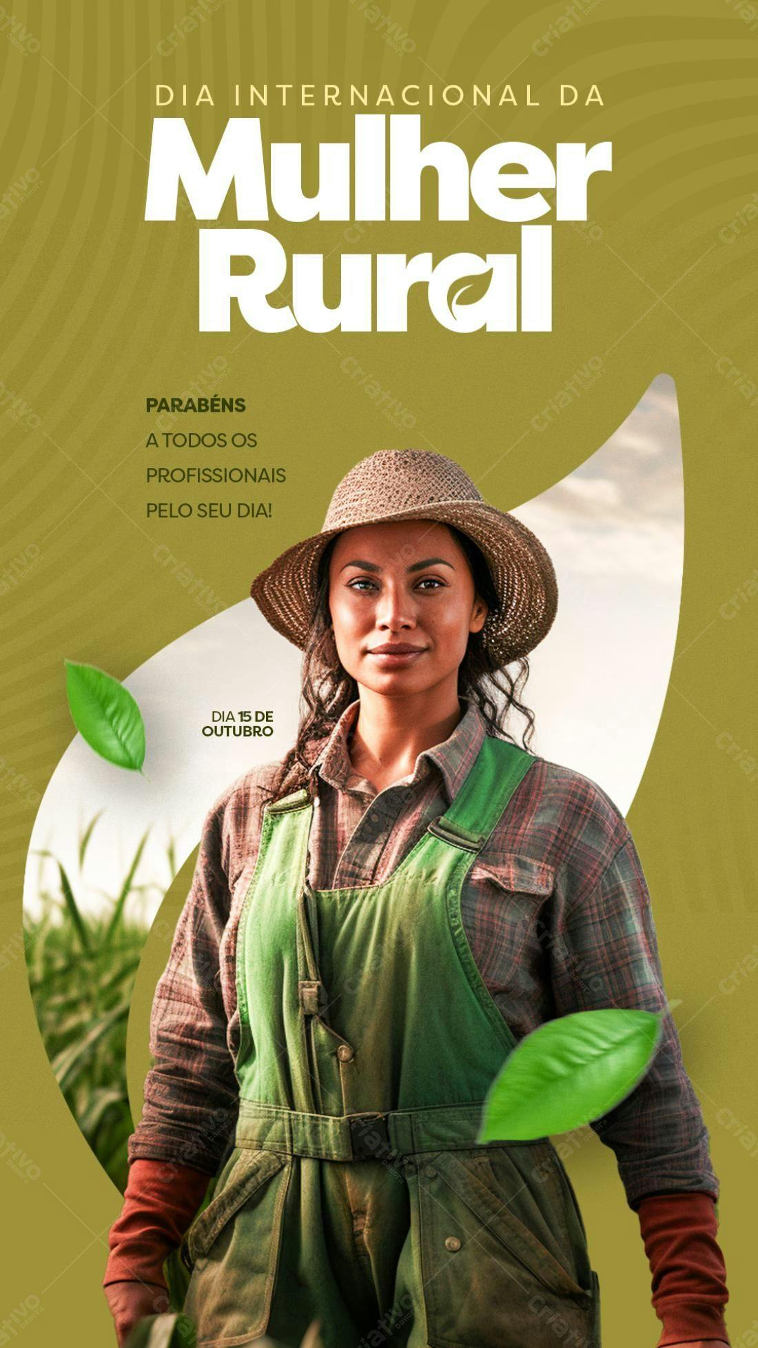 Flyer Dia Internacional da Mulher Rural PSD Editável
