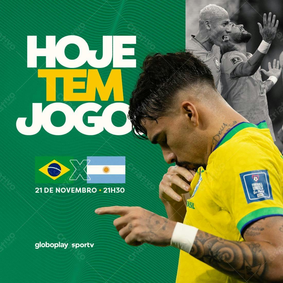 Flyer Jogo Brasil x Argentina PSD Editável