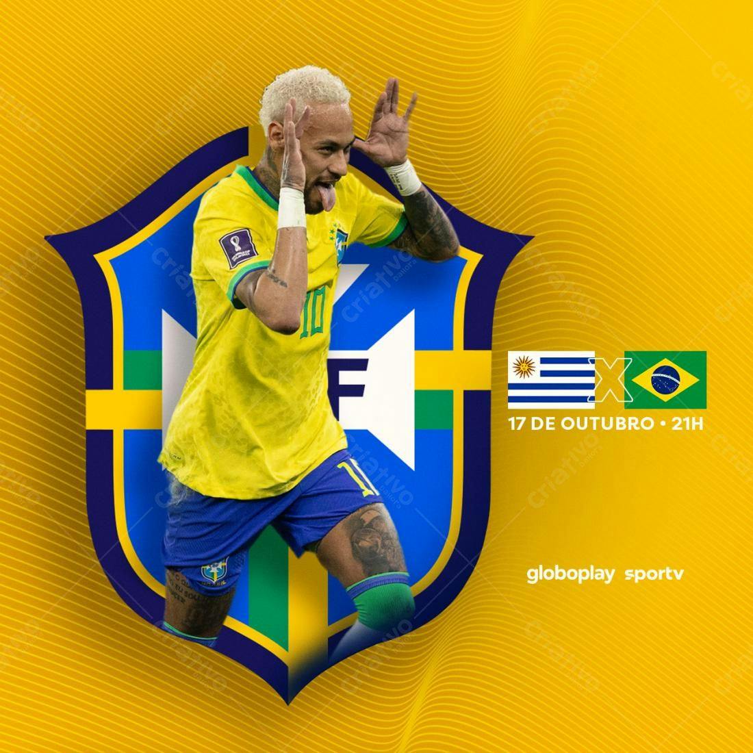 Flyer Copa do Mundo Brasil x Uruguai PSD Editável