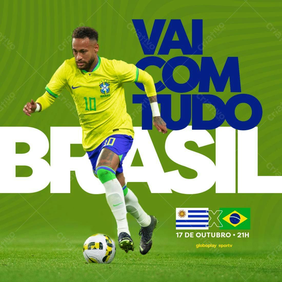 Post para Jogo Brasil x Uruguai PSD Editável