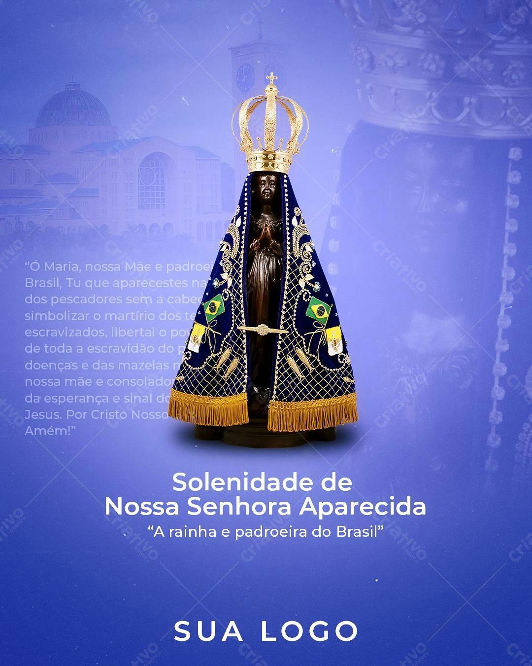 Flyer para Dia de Nossa Senhora Aparecida PSD Editável