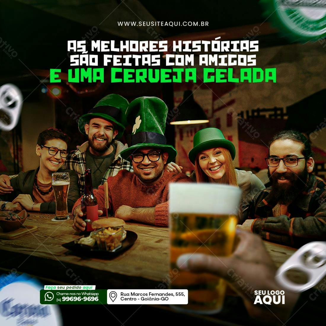 Flyer para Festa de Amigos com Cerveja PSD Editável