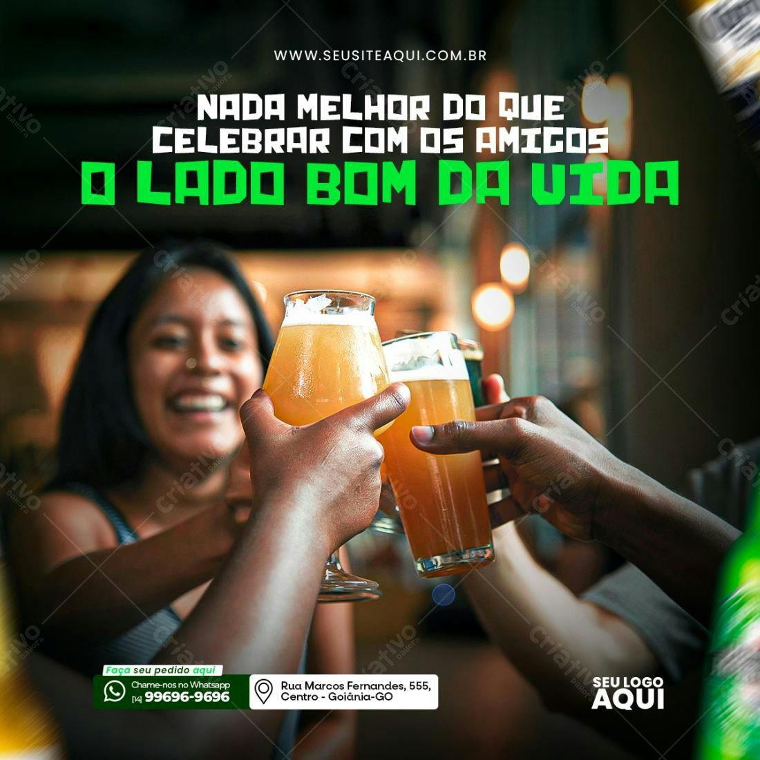 Flyer Amizade e Cerveja PSD Editável