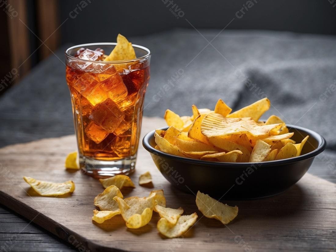 Batata frita e refrigerante gelado