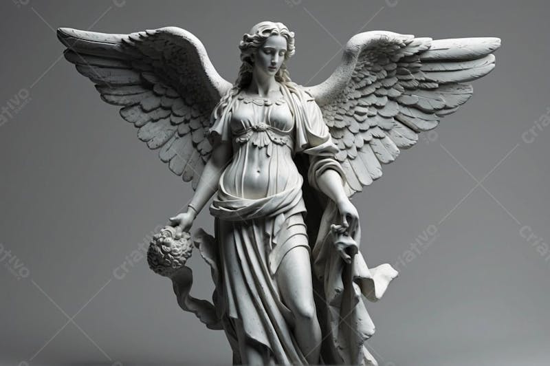 Estátua de uma mulher angelical