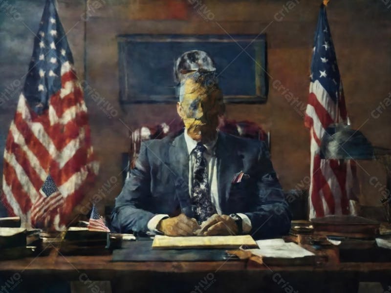 Político americano no gabnete em uma imagem abstrata