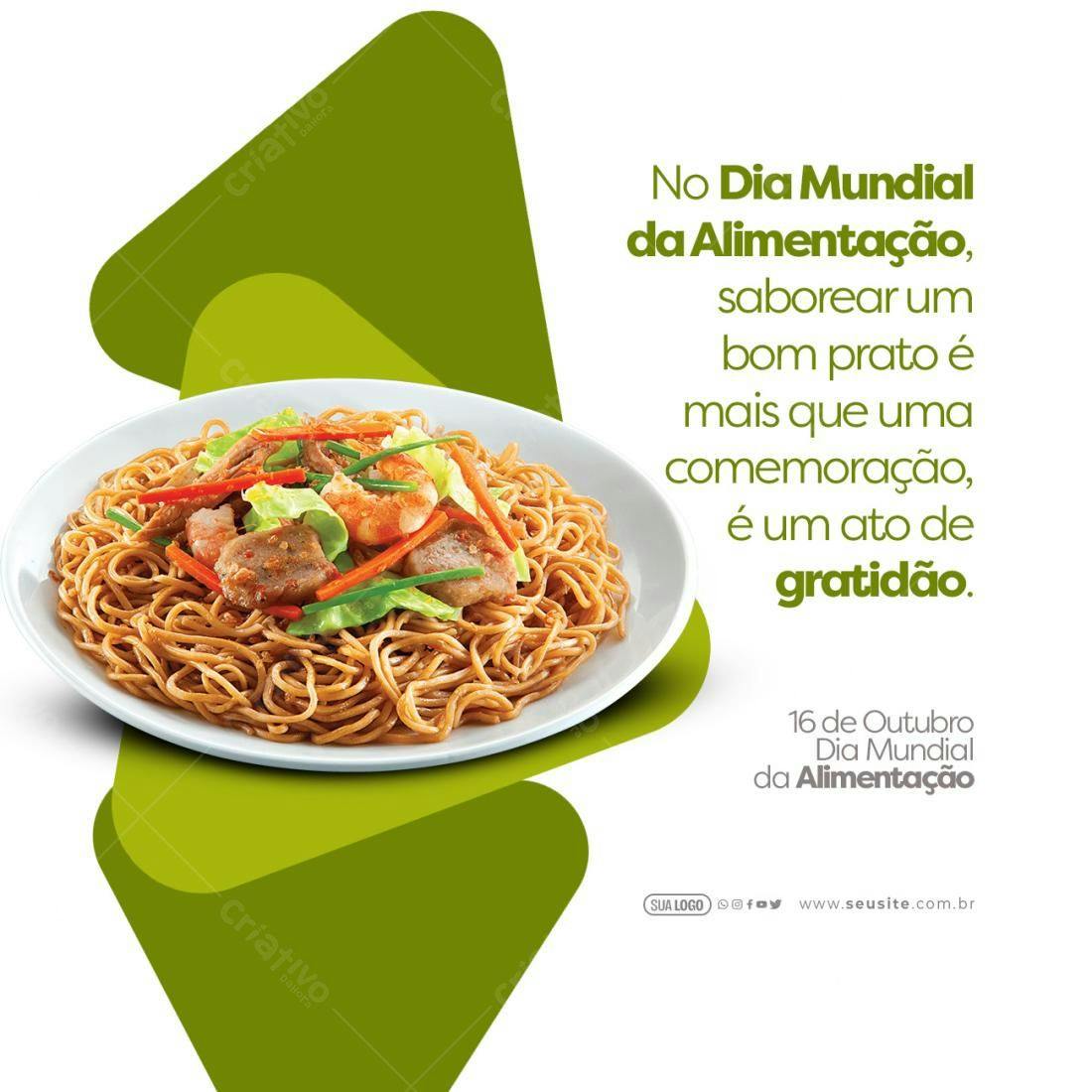 Flyer Dia Mundial da Alimentação PSD Editável