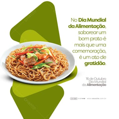 Feed dia mundial da alimentação ato de gratidão