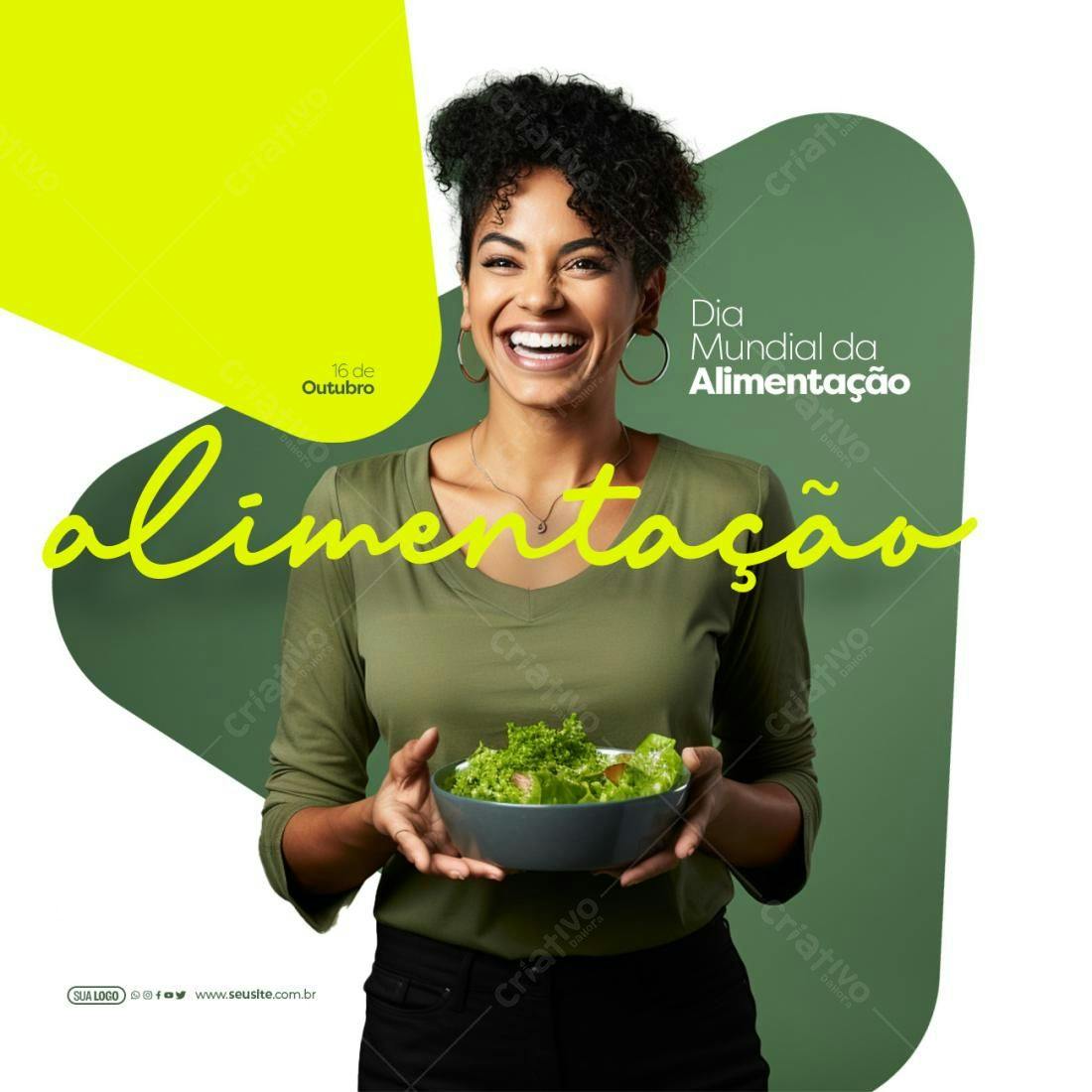 Post para o Dia Mundial da Alimentação PSD Editável