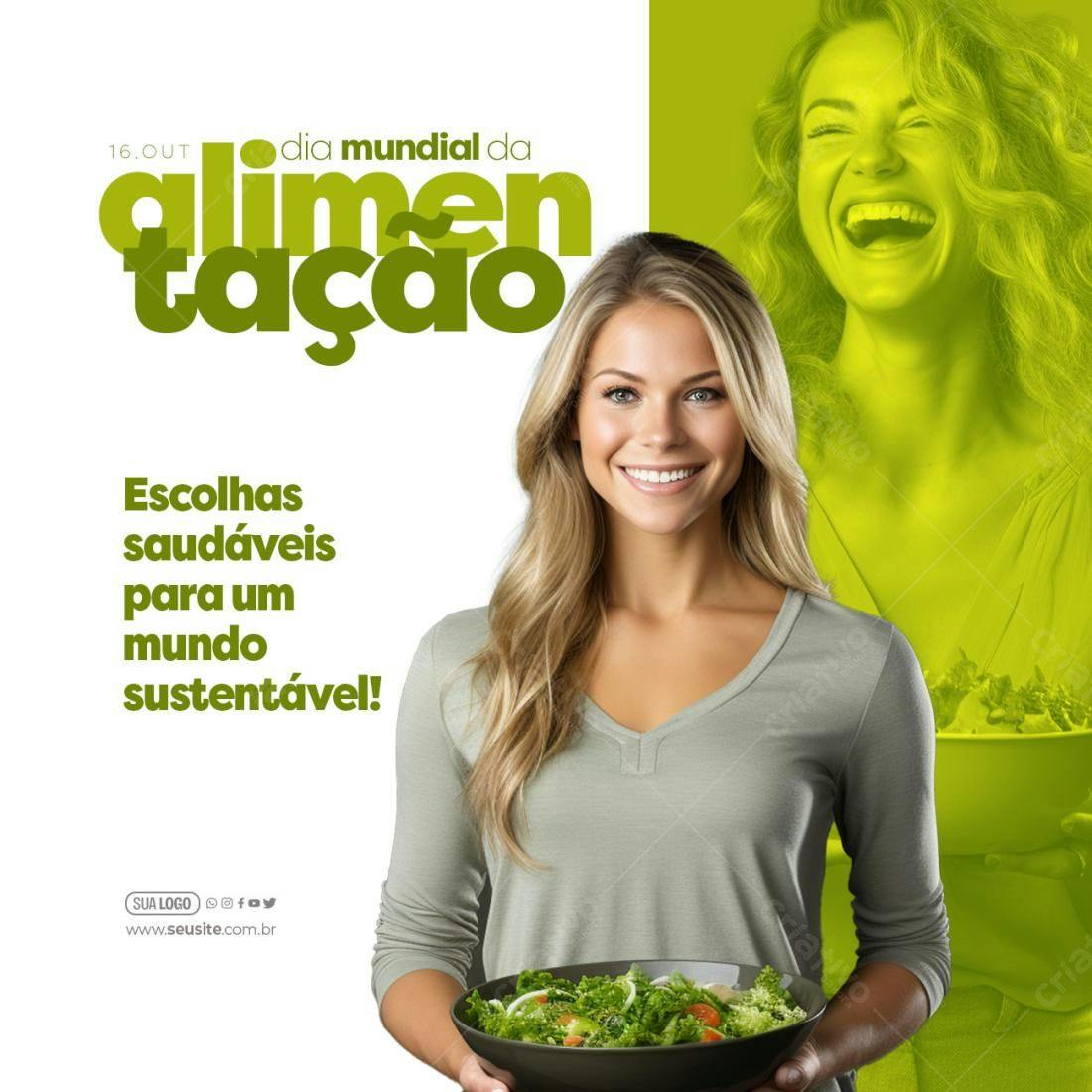 Flyer Dia Mundial da Alimentação PSD Editável