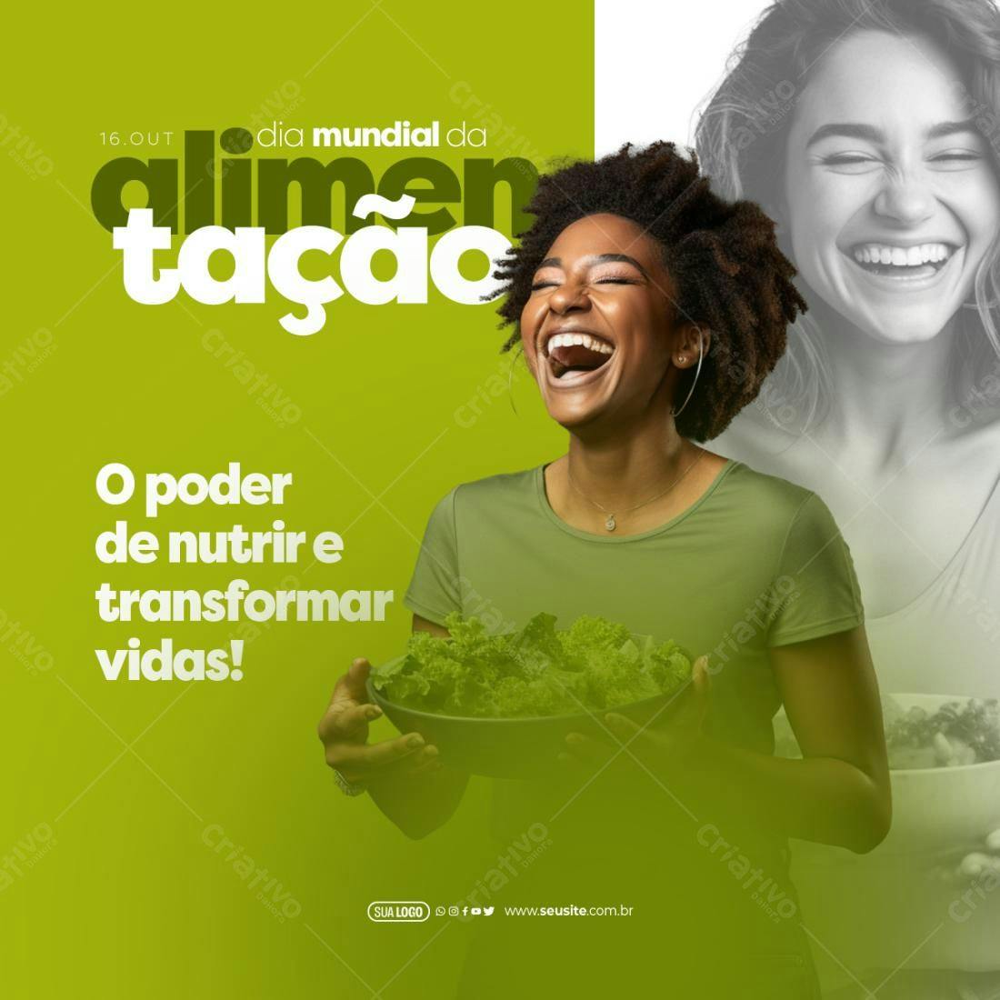 Post para Dia Mundial da Alimentação PSD Editável