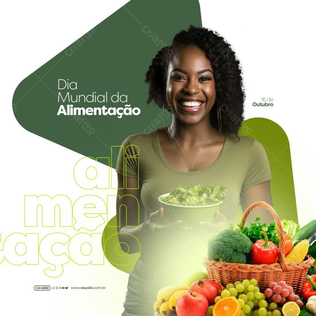 Flyer Dia Mundial da Alimentação PSD Editável