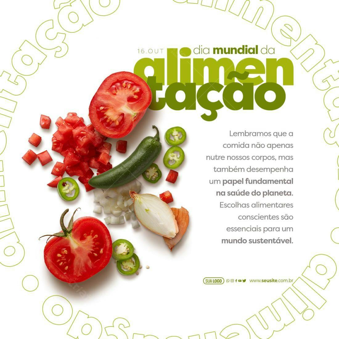Post para Dia Mundial da Alimentação PSD Editável