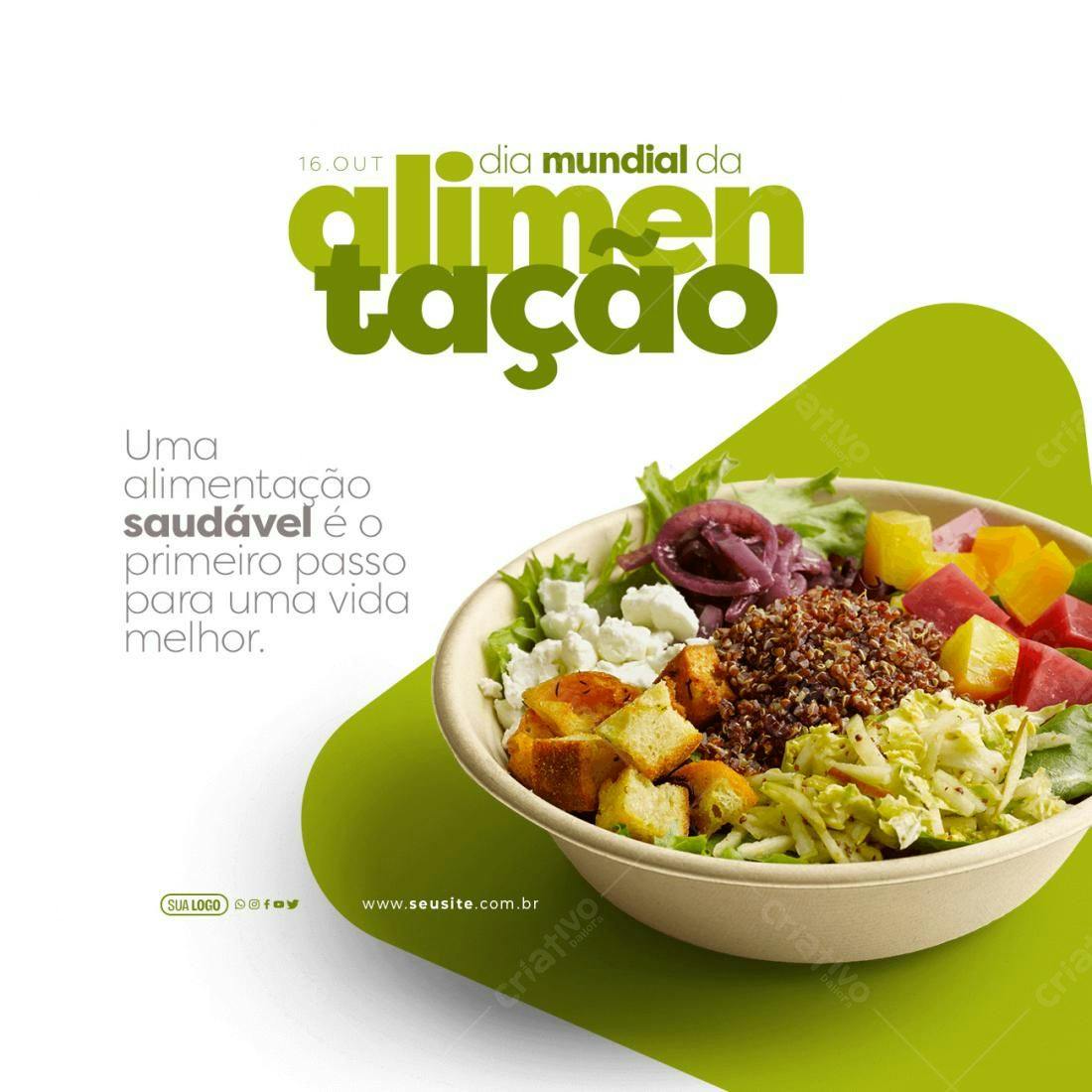 Post para Dia Mundial da Alimentação PSD Editável