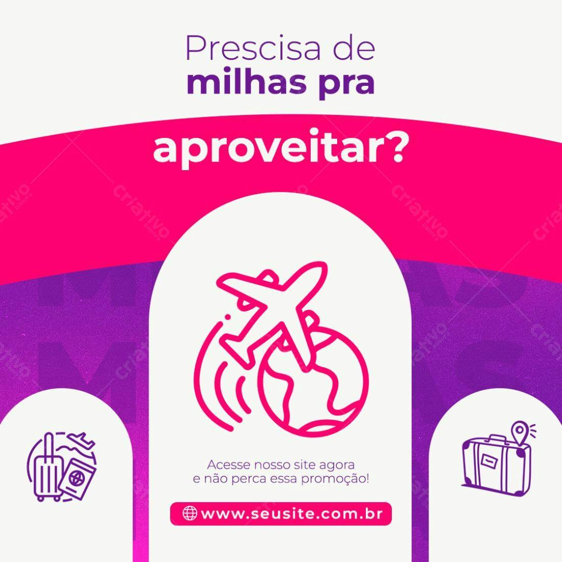 Post para Promoção de Viagens PSD Editável
