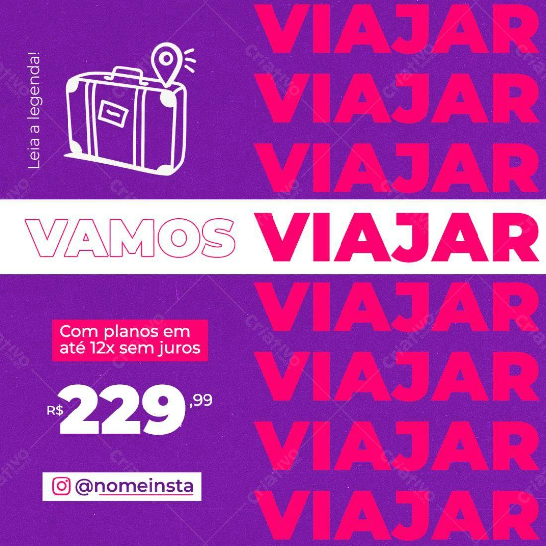 Post para Promoção de Viagens PSD Editável