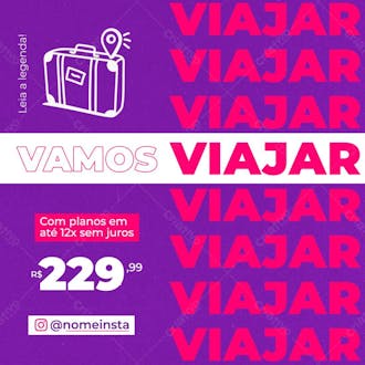 Vamos viajar planos de viagens linha aérea social media psd editável