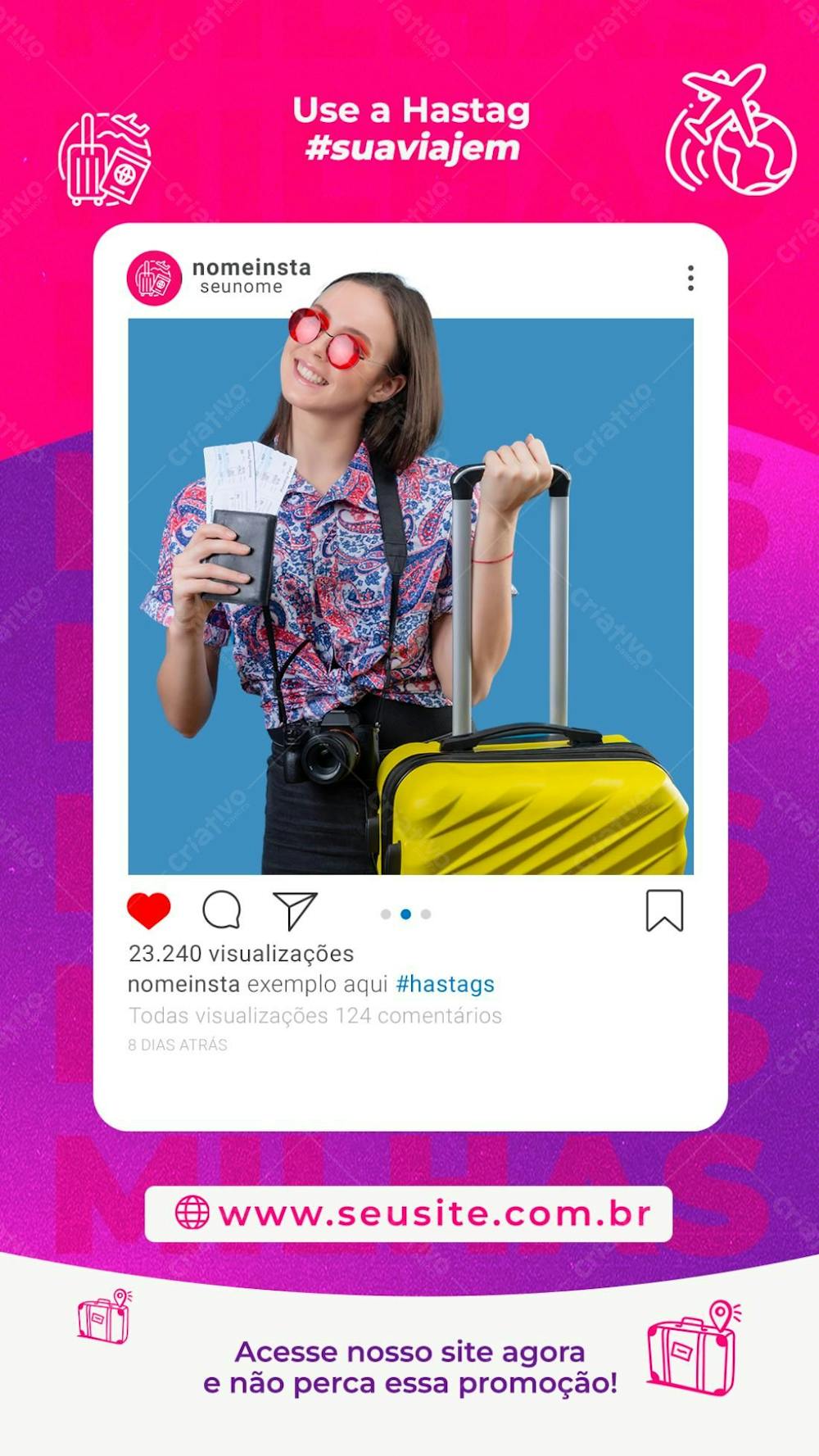 Stories Postagem Da Sua Viagem Linha Aérea Social Media Psd Editável