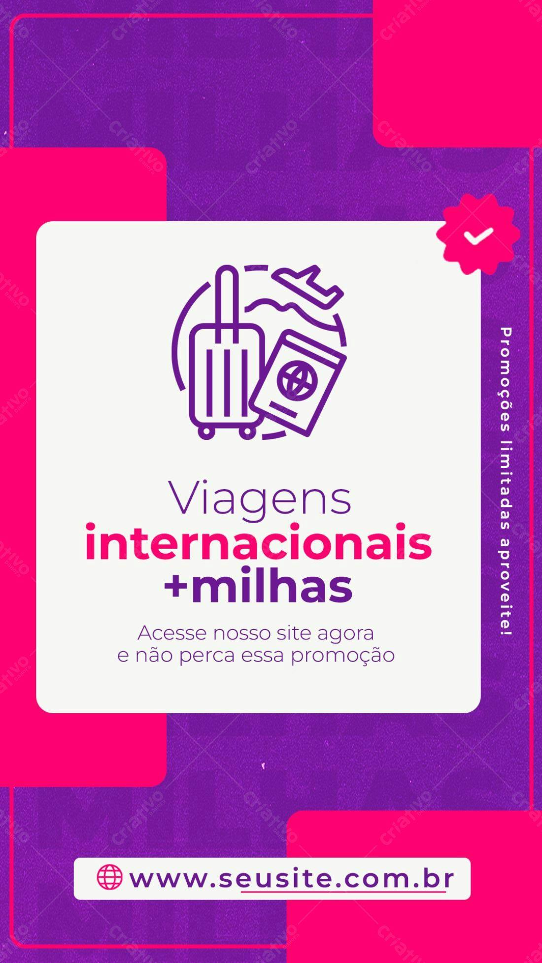 Flyer para Promoção de Viagens Internacionais PSD Editável