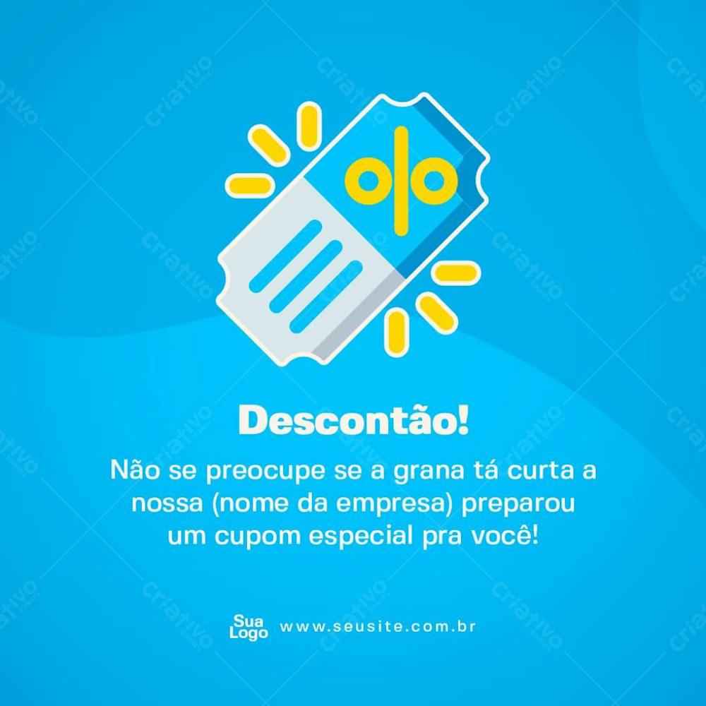 Informativo Social Media Cupom Desconto Psd Editável