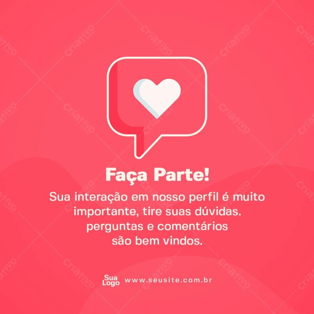 Informativo Social Media Participação Instagram Psd Editável