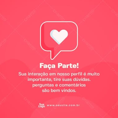 Informativo social media participação instagram psd editável