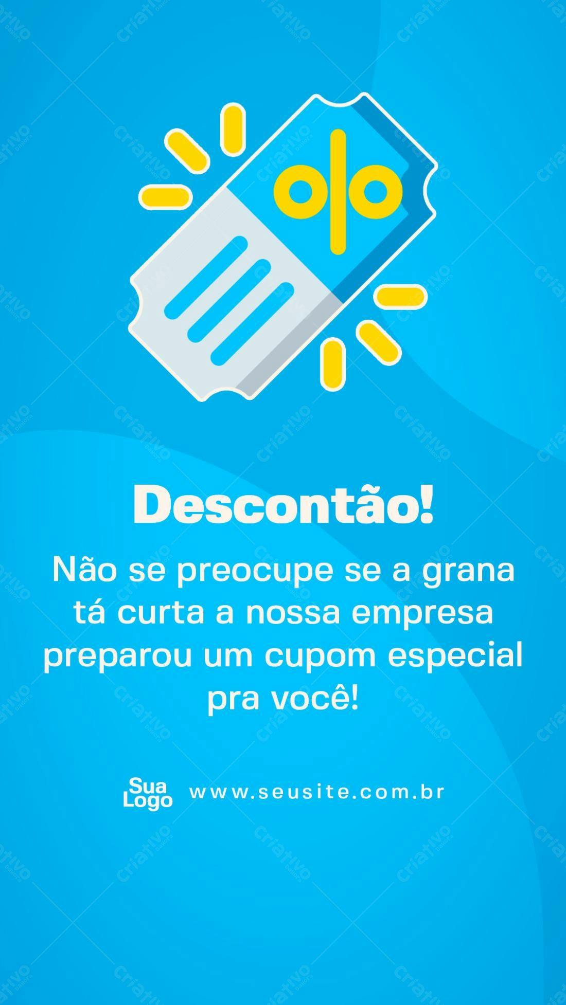 Cupom de Desconto PSD Editável