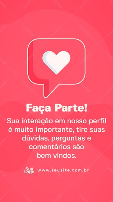 Story informativo social media participação instagram psd editável