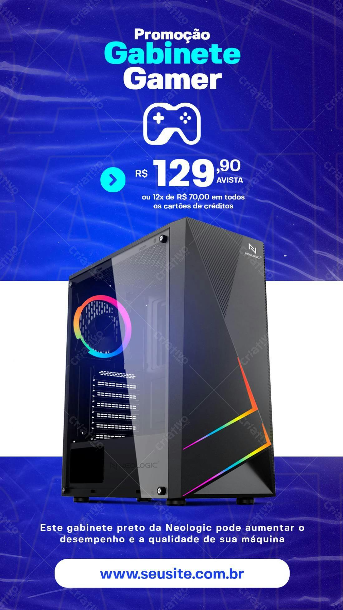 Flyer Promoção Gabinete Gamer PSD Editável