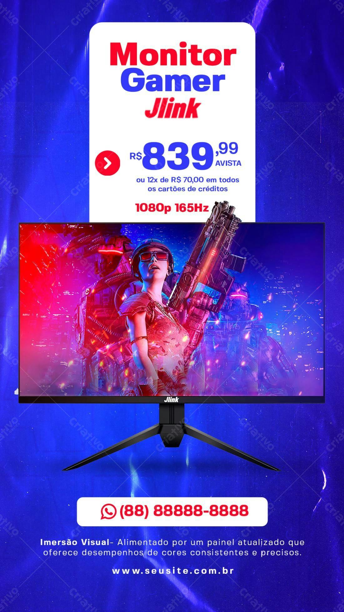 Flyer Monitor Gamer Jlink PSD Editável