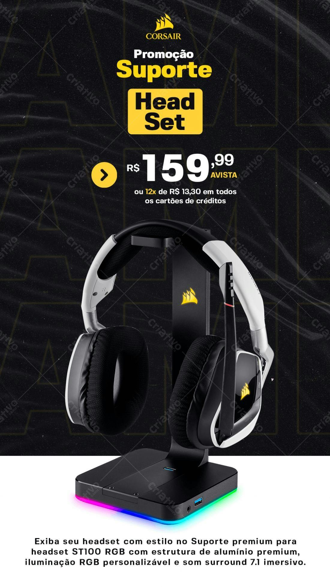 PSD Suporte para Headset Corsair ST100 RGB Editável
