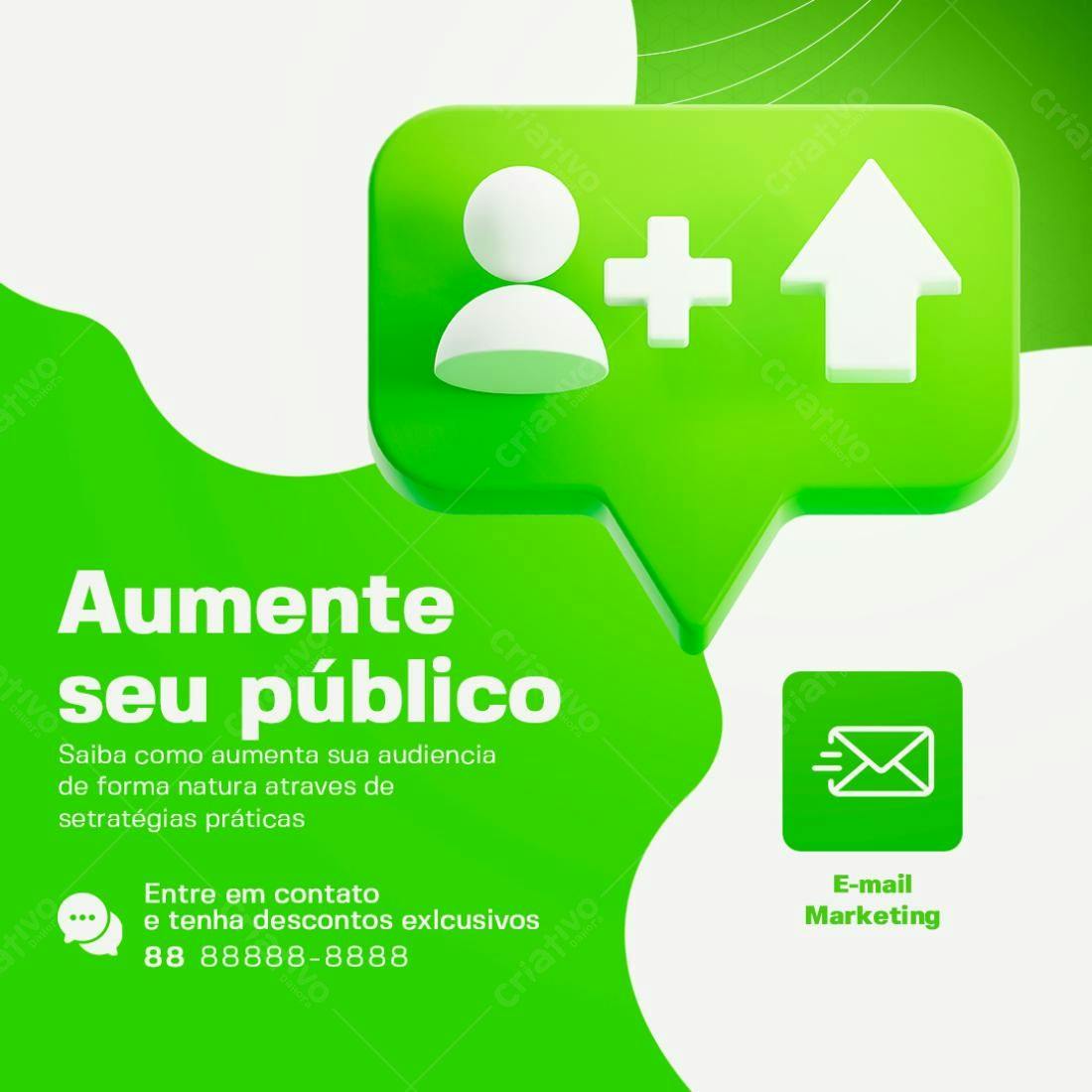 Post para Redes Sociais Aumentar Público PSD Editável