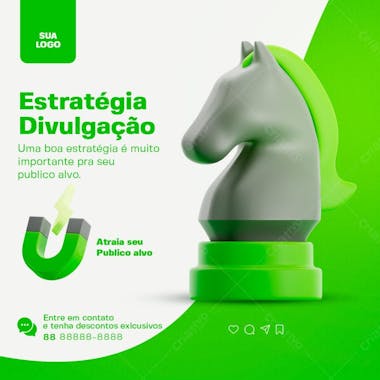 Estratégia de divulgação social media marketing digital psd editável