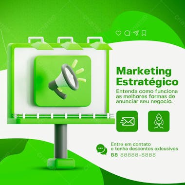 Marketing estratégico social media psd editável