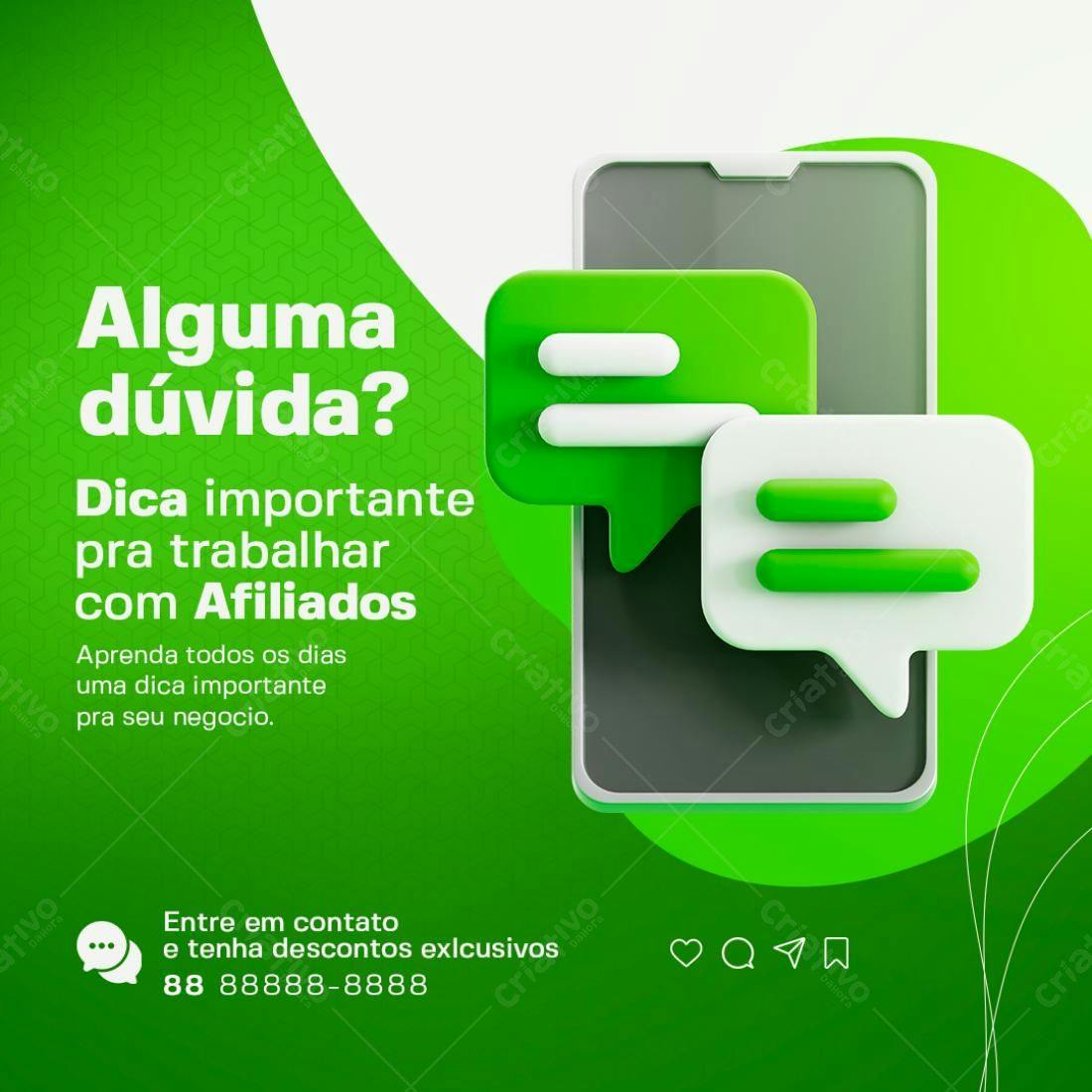 Post para Redes Sociais Afiliados PSD Editável