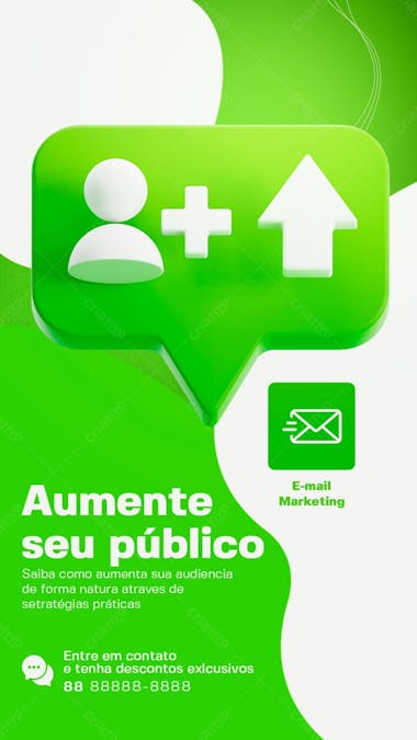 Stories aumente seu público social media marketing digital psd editável