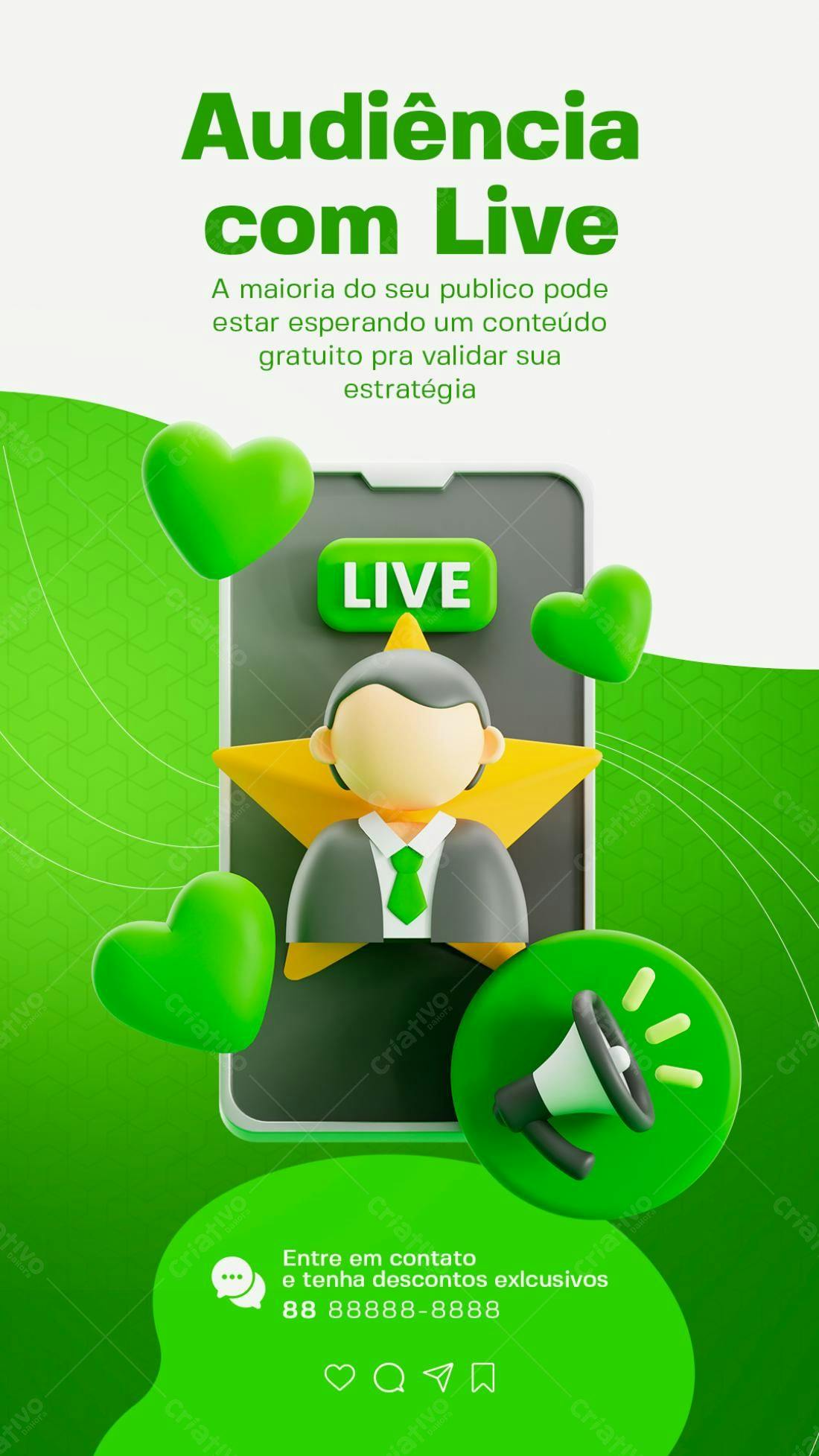 Flyer para Anúncio de Live PSD Editável