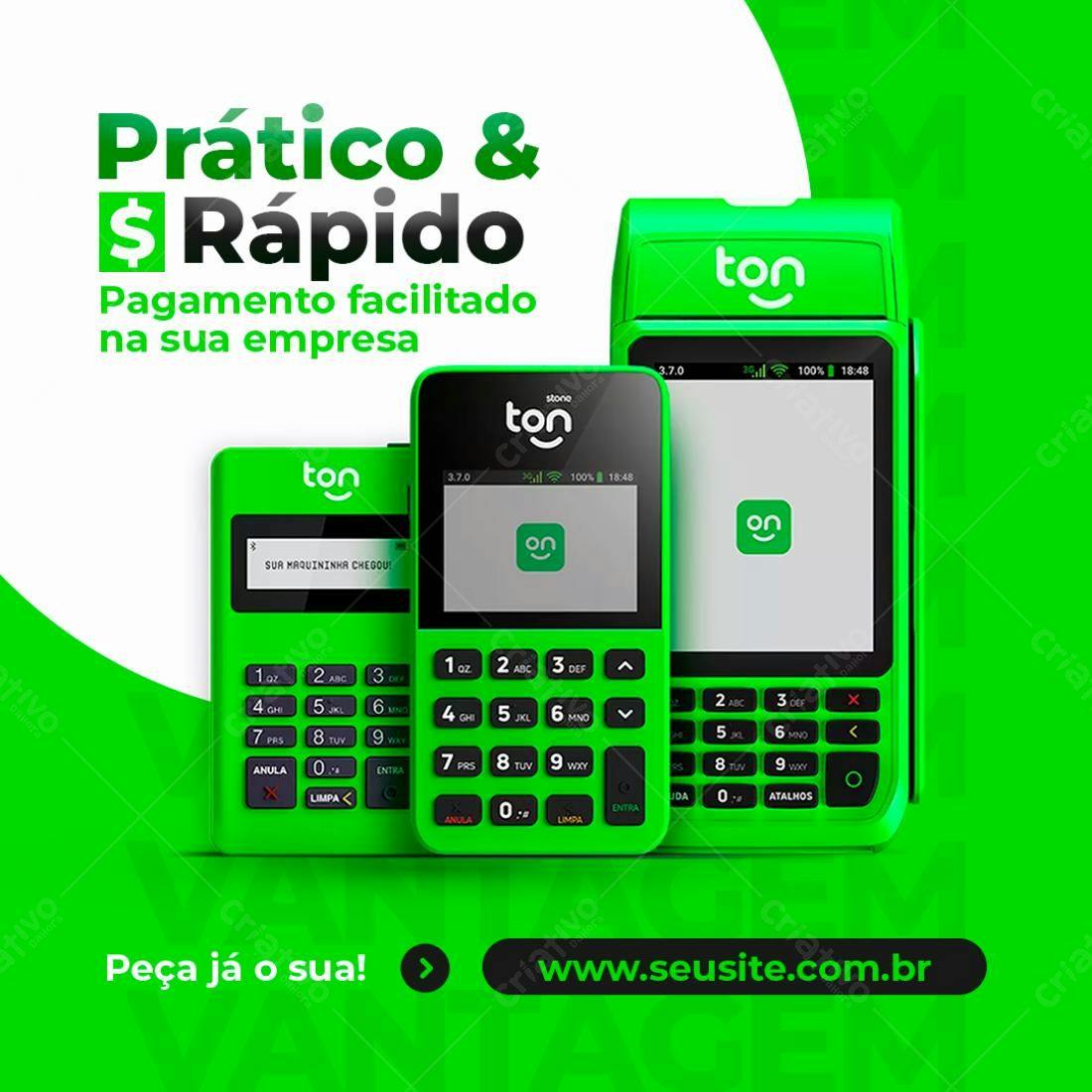 Banner Máquina de Pagamento Ton PSD Editável