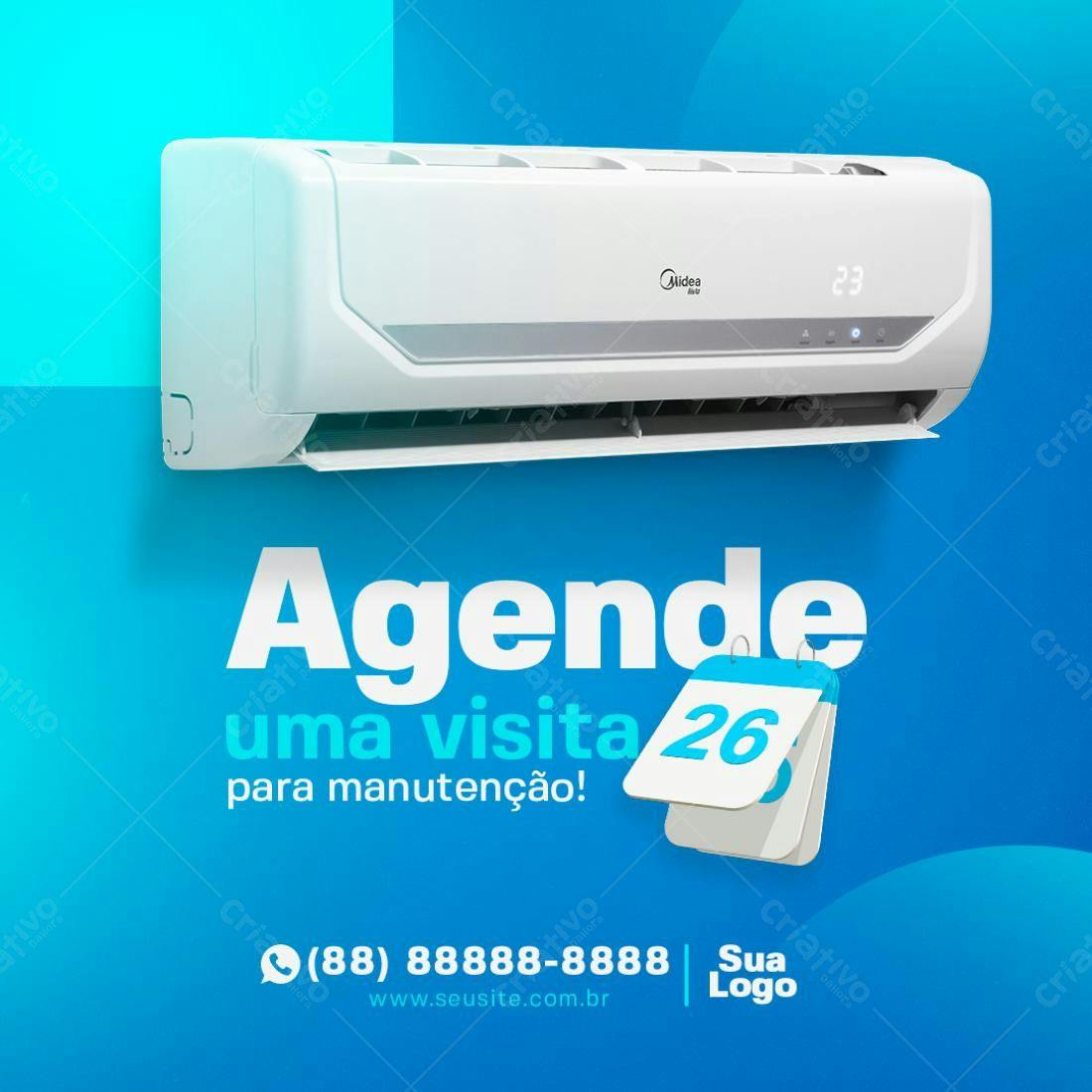 Banner Manutenção Ar Condicionado PSD Editável